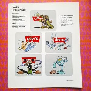 Vintage Levi's Sticker Set 1985 Strauss Jeans advertising 80s 1980s